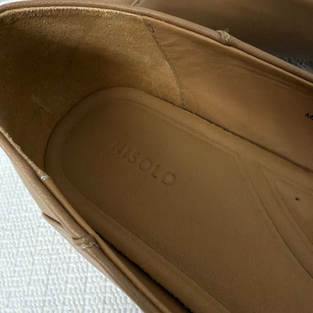 Nisolo Fina Pointed Toe Flat Shoes Womens Size 9.5 Almond Minimalist - Picture 6 of 10